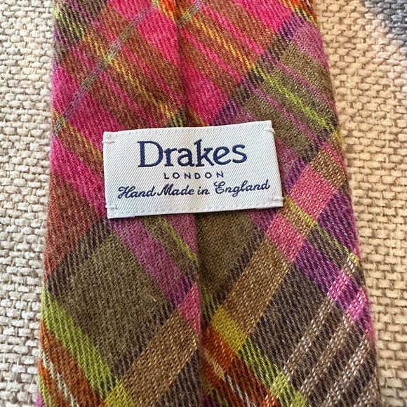 DRAKE’S Wool Tie-Handmade in London-Stunning - Picture 2 of 6